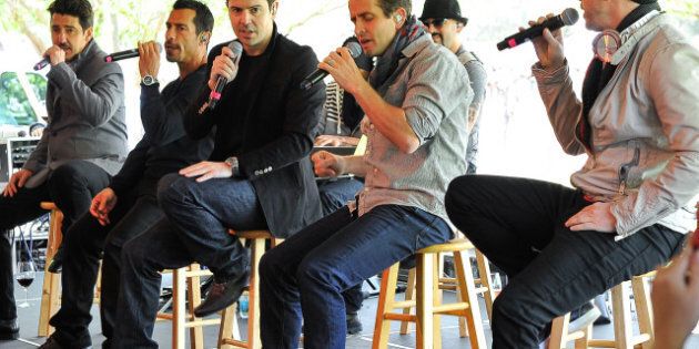 NAPA, CA - APRIL 07: Jonathan Knight, (L-R) Danny Wood, Jordan Knight, Joey McIntyre and Donny Walberg of New Kids On The Block perform at Sutter Winery at Live In The Vineyard (Day 4) on April 7, 2013 in Napa, California. (Photo by Steve Jennings/WireImage)