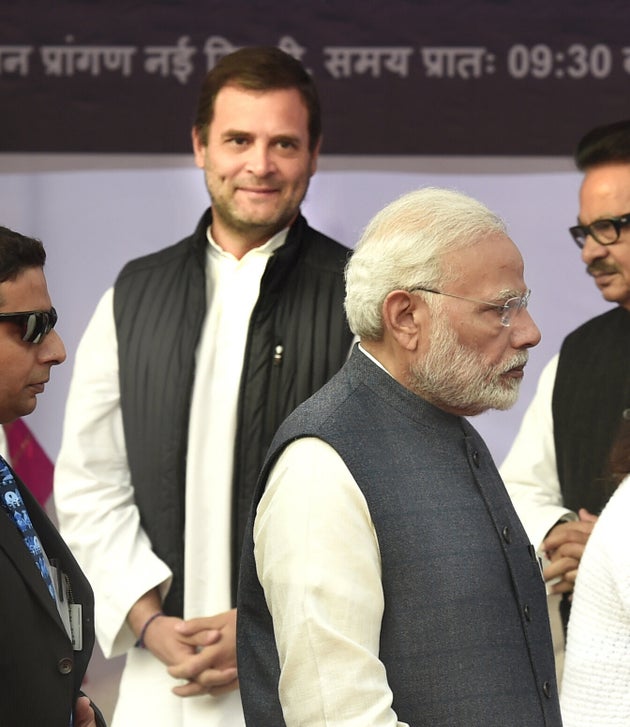 Congress President (Left) and Prime Minister Narendra Modi in a file