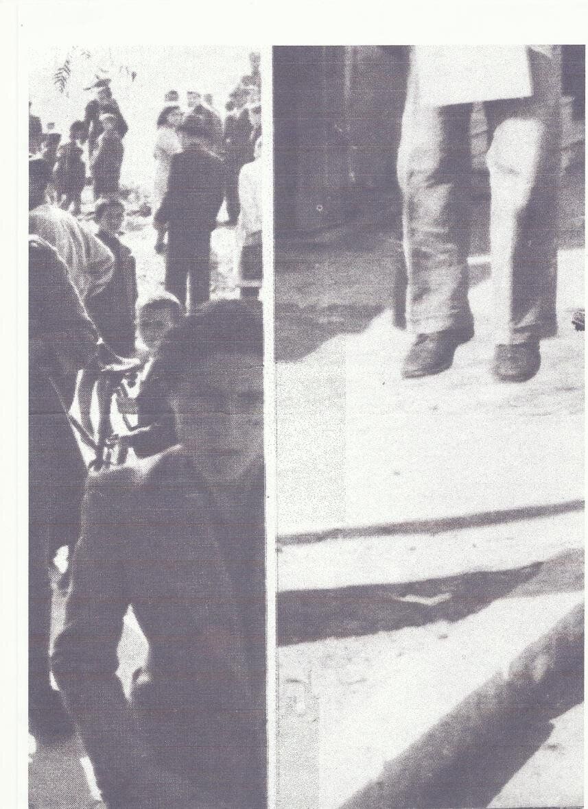 Κατοχή, 1943  Το παιδί στο βάθος, ο ξανθός με κοντά παντελόνια και τα χέρια στις τσέπες είναι Ο Ροβήρος Μανθούλης,  μέλος του ΕΑΜ των Νέων, πίσω από τους πέντε Εαμίτες φοιτητές που κρέμασαν οι Γερμανοί σε μια πλατεία κοντά στο 10ο Γυμνάσιο, το σχολείο του. (Από τα γερμανικά αρχεία που ανακάλυψε ο δημοσιογράφος Βάσος Μαθιόπουλος)