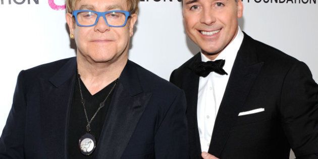WEST HOLLYWOOD, CA - MARCH 07: Musician Sir Elton John and David Furnish attend the 18th Annual Elton John AIDS Foundation Academy Award Party at Pacific Design Center on March 7, 2010 in West Hollywood, California. (Photo by Larry Busacca/Getty Images)