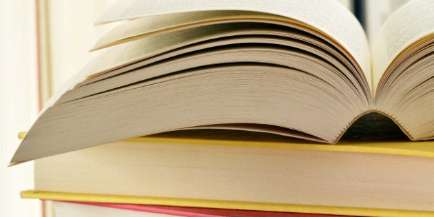 composition with stack of books