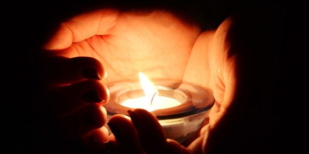 candle in the hands