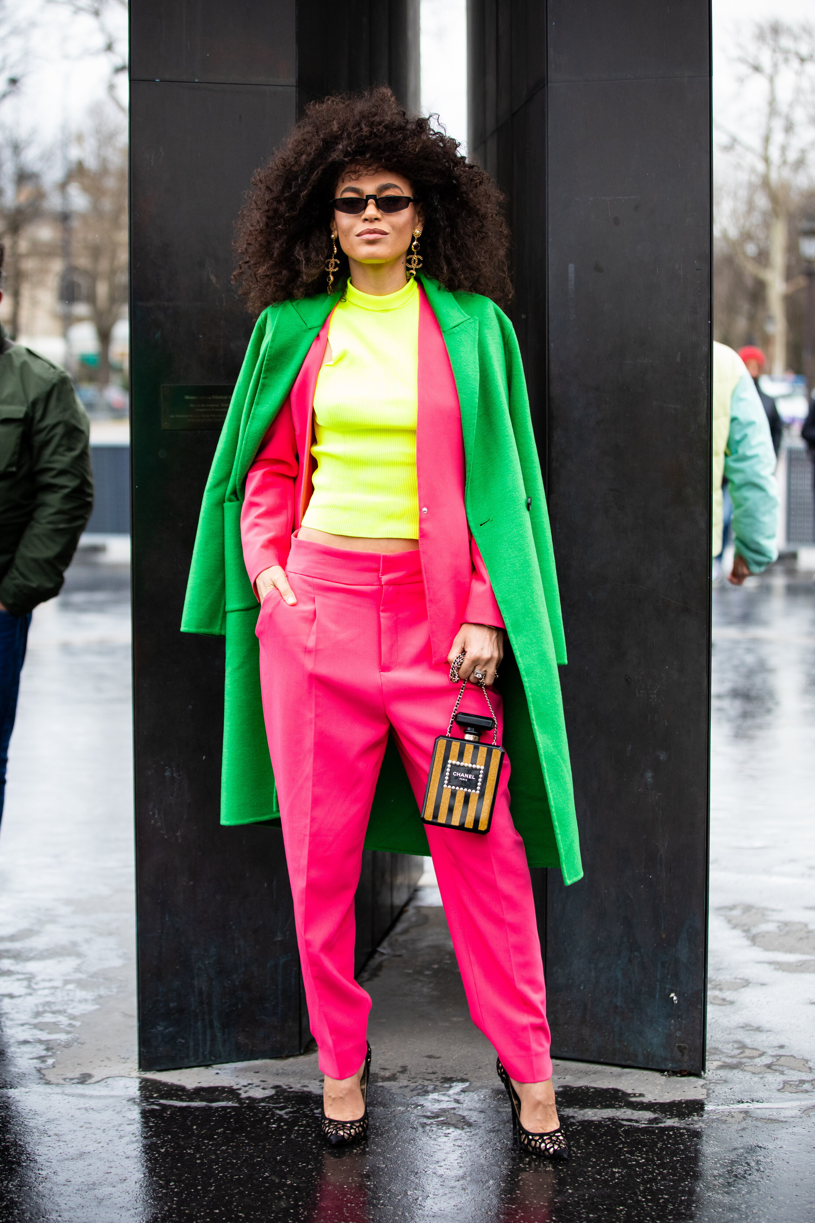 lime green and pink outfits