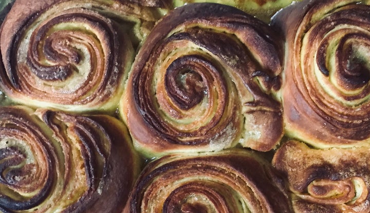 Taria Camerino infused CBD into these brioche rolls with tahini and turmeric.