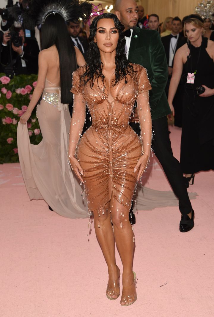 Kim Kardashian walks the red carpet at the 2019 Met Gala. 