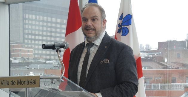 Benoit Dorais, vice-président du comité exécutif et responsable des finances, présente le rapport financier 2018 de la Ville de Montréal. (crédit: Olivier Robichaud)