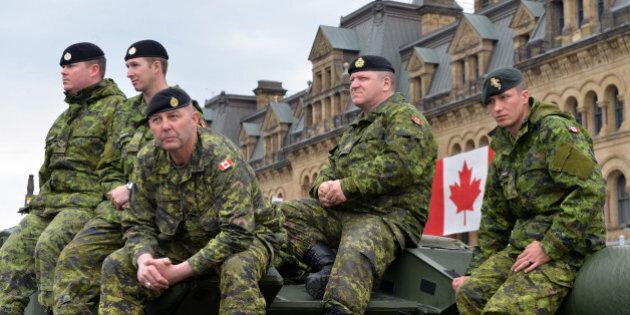 Ottawa, Canada - May 9, 2014: Soldiers who served in the Canadian Forces in Afghanistan were honored on Parliament Hill during National Day of Honour
