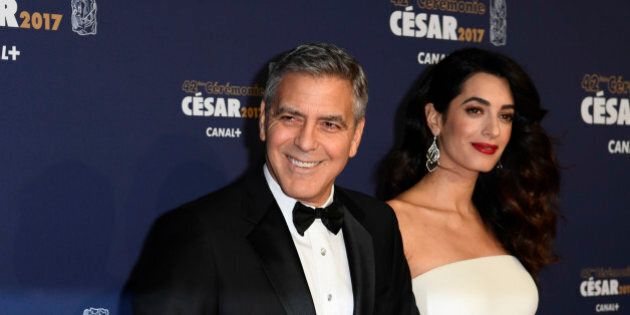 PARIS, FRANCE - FEBRUARY 24: George Clooney and Amal Clooney arrive at the Cesar Film Awards 2017 at Salle Pleyel on February 24, 2017 in Paris, France. (Photo by FranÃ§ois Pauletto/Corbis via Getty Images)