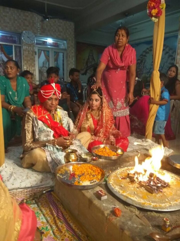 48 years old Manjit and 21 years old Seerat Sandhu tied the knot with Hindu rituals in 2017 by taking 'saat pheras' around the sacred fire when same sex marriage was a punishable offence under Section 377 of IPC in India. 
