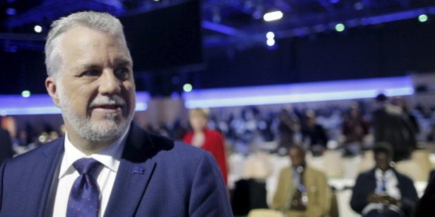 Quebec Premier Philippe Couillard attends the World Climate Change Conference 2015 (COP21) at Le Bourget, near Paris, France, December 5, 2015. REUTERS/Stephane Mahe