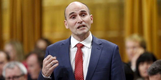 Canada's Families, Children and Social Development Minister Jean-Yves Duclos speaks during Question Period in the House of Commons on Parliament Hill in Ottawa, Canada, December 9, 2015. REUTERS/Chris Wattie