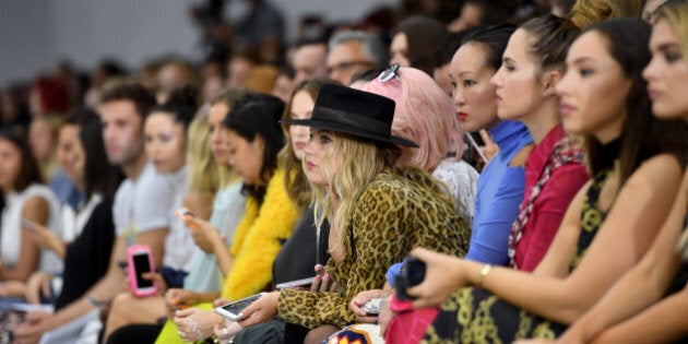 LONDON, ENGLAND - SEPTEMBER 16: Guests attend the Teatum Jones show during London Fashion Week Spring/Summer collections 2017 on September 16, 2016 in London, United Kingdom. (Photo by Stuart C. Wilson/Getty Images)