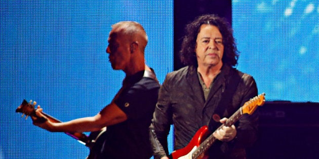 Curt Smith (L) and Roland Orzaba of Tears For Fears perform during the iHeartRadio Music Festival at The T-Mobile Arena in Las Vegas, Nevada, U.S. September 24, 2016. REUTERS/Steve Marcus