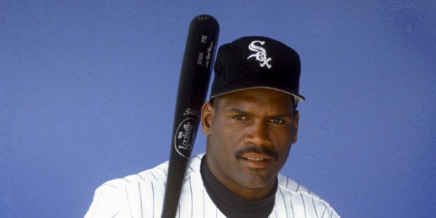 CHICAGO - UNDATED: Tim Raines of the Chicago White Sox poses for a portrait prior to an MLB game at Comiskey Park in Chicago, Illinois. Raines played for the White Sox from 1991-1995. (Photo by Ron Vesely/MLB Photos via Getty Images)