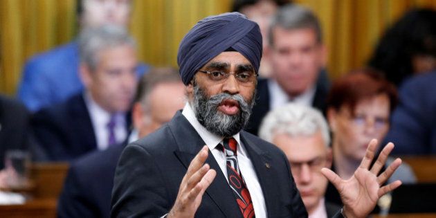 Canada's Defence Minister Harjit Sajjan speaks during Question Period in the House of Commons on Parliament Hill in Ottawa, Ontario, Canada, November 29, 2016. REUTERS/Chris Wattie