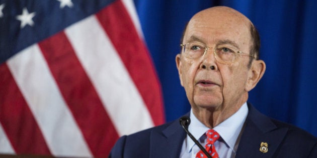 Wilbur Ross, U.S. Secretary of Commerce, speaks during a news conference at the U.S. Department of Commerce in Washington, D.C., U.S., on Tuesday, March 7, 2017. Since the election, Trump hasn't specified his trade plans, but the U.S. Trade Representative has said the U.S. won't be bound by World Trade Organization decisions, according to a document obtained by Bloomberg News. Photographer: Zach Gibson/Bloomberg via Getty Images