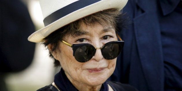 Artist Yoko Ono, widow of John Lennon, attends the unveiling of a tapestry honoring Lennon at Ellis Island in New York July 29, 2015. REUTERS/Eduardo Munoz