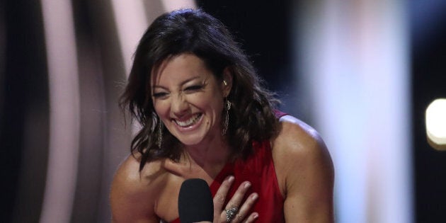 Sarah McLachlan, who was inducted into the Canadian Music Hall of Fame, performs during JUNO awards show at the Canadian Tire Centre in Ottawa, Canada, April 2, 2017. / AFP PHOTO / Lars Hagberg (Photo credit should read LARS HAGBERG/AFP/Getty Images)