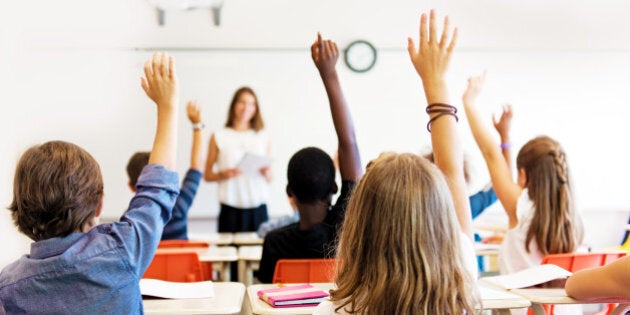 School kids in classroom