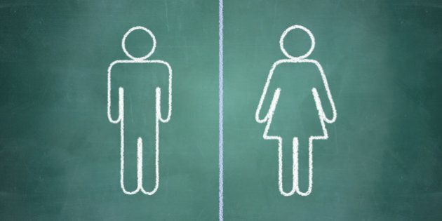 gender equal opportunities concept, man and woman side by side