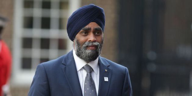 Canadian Minister of National Defence Sajjan Harjit arrives for the UN Peacekeeping Defence Ministerial meetings at Lancaster House in London on September 8, 2016.The meeting follows the Leaders Summit on Peacekeeping in September 2015. / AFP / DANIEL LEAL-OLIVAS (Photo credit should read DANIEL LEAL-OLIVAS/AFP/Getty Images)