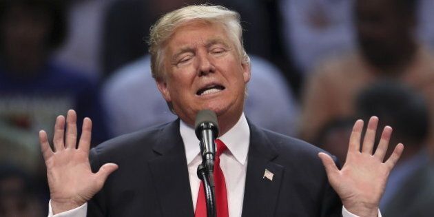 U.S. Republican presidential candidate Donald Trump speaks at a campaign event in Buffalo, New York, U.S., April 18, 2016. REUTERS/Carlo Allegri