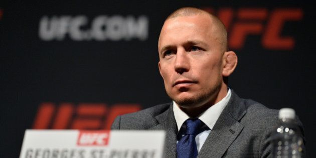 LAS VEGAS, NV - MARCH 03: Georges St-Pierre speaks to the media during the UFC press conference at T-Mobile arena on March 3, 2017 in Las Vegas, Nevada. (Photo by Brandon Magnus/Zuffa LLC/Zuffa LLC via Getty Images)