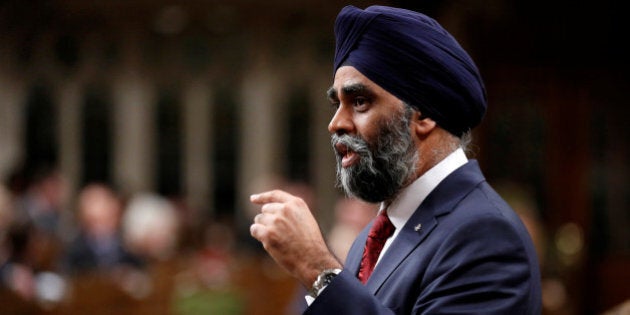 Canada's Defence Minister Harjit Sajjan speaks during Question Period in the House of Commons on Parliament Hill in Ottawa, Ontario, Canada, November 22, 2016. REUTERS/Chris Wattie