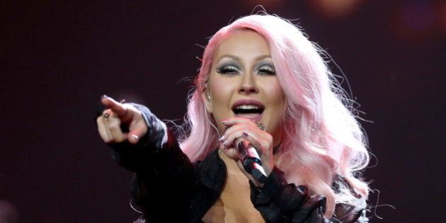 MOSCOW, RUSSIA - DECEMBER 7, 2016: American singer and songwriter Christina Aguilera performs during the first Russian National Music Awards ceremony at the State Kremlin Palace. Vyacheslav Prokofyev/TASS (Photo by Vyacheslav Prokofyev\TASS via Getty Images)