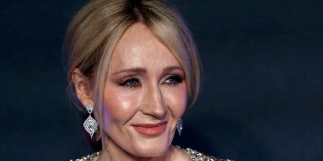 Writer J.K. Rowling poses as she arrives for the European premiere of the film