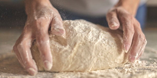 Kneading yeast dough