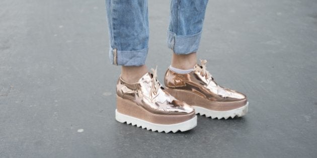 PARIS, FRANCE - MARCH 8: Fashion Blogger Camilla Carril wears Stella McCartney shoes and Levis jeans on day 8 during Paris Fashion Week Autumn/Winter 2016/17 on March 8, 2016 in Paris, France. (Photo by Kirstin Sinclair/Getty Images)*** Local Caption *** Camilla Carril