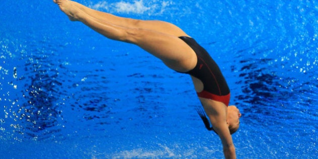 GATINEAU, QC - APRIL 6: Pamela Ware of Canada competes in the Women's 3m Prelim during Day One of the 2017 Canada Cup/FINA Diving Grand Prix at Centre Sportif de Gatineau on April 6, 2017 in Gatineau, Canada. (Photo by Vaughn Ridley/Getty Images)