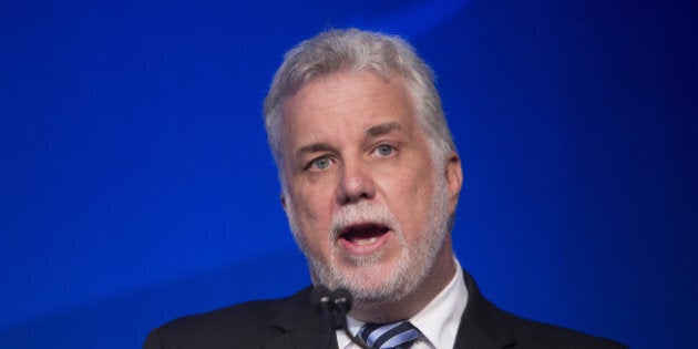 Philippe Couillard, premier of Quebec, speaks during the International Economic Forum of the Americas in Montreal, Quebec, Canada, on Monday, June 13, 2016. The conference promotes free discussion on major current economic issues and facilitates meetings between world leaders to encourage international discourse by bringing together Heads of State, the private sector, international organizations and civil society. Photographer: Brent Lewin/Bloomberg via Getty Images