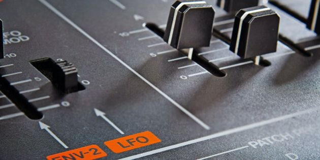 Detail of a Roland Jupiter-8 synthesizer, taken on February 18, 2015. (Photo by Joseph Branston/Future Music Magazine via Getty Images)