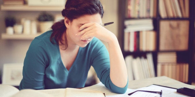 Girl student learning