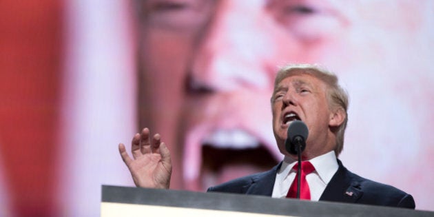 Republican Presidential Candidate Donald Trump speaks during the final day of the Republican National Convention in Cleveland, Thursday, July 21, 2016. (AP Photo/Carolyn Kaster)