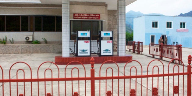 PYONGYANG, NORTH KOREA - SEPTEMBER 12: Closed gas station, pyongyang, North Korea on September 12, 2012 in Pyongyang, North Korea.