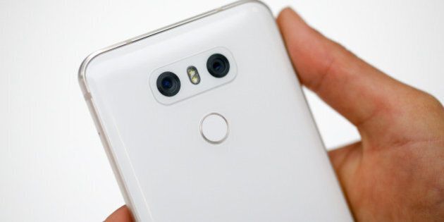 Dual rear-facing cameras sit on the back of a LG G6 smartphone, manufactured by LG Electronics Inc. on the opening day of the Mobile World Congress (MWC) in Barcelona, Spain, on Monday, Feb. 27, 2017. A theme this year at the industry's annual get-together, which runs through March 2, is the Internet of Things. Photographer: Pau Barrena/Bloomberg via Getty Images