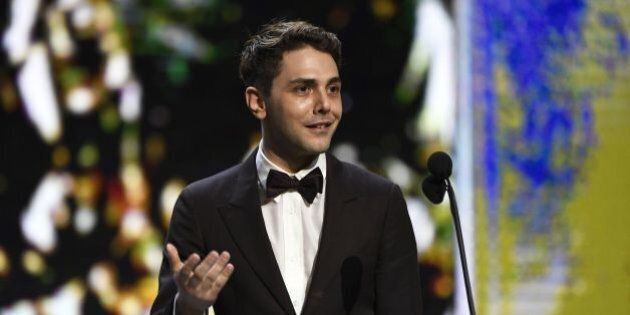 French Canadian actor and film director Xavier Dolan speaks after winning the Best Editing award for 'Juste la fin du monde' (It's Only the End of the World) during the 42nd edition of the Cesar Ceremony at the Salle Pleyel in Paris on February 24, 2017. / AFP / bertrand GUAY (Photo credit should read BERTRAND GUAY/AFP/Getty Images)