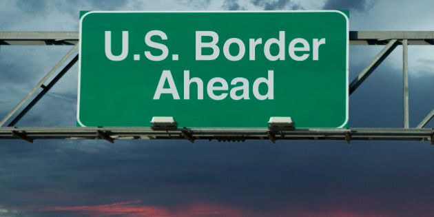 A sign that says 'United States Border Ahead.'