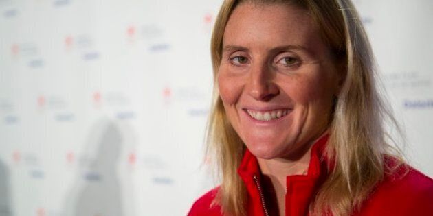 Toronto, ON - SEPTEMBER 24 - Olympic athlete Hayley Wickenheiser. The COC and CPC announced Game Plan, a major athlete wellness strategy to help athletes transition to life after sport. September 24, 2015. Chris So/Toronto Star (Chris So/Toronto Star via Getty Images)