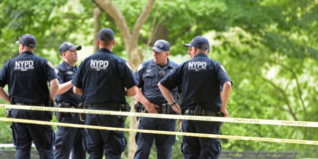 MANHATTAN, NEW YORK CITY, NEW YORK, UNITED STATES - 2016/07/03: NYPD emergency services, FBI & FDNY investigators closed off a portion of Central Park alongside Fifth Avenue between 59th and 70th Streets after young man named Conor Gordon's foot was blown off by an explosion of unknown origin while hiking amid the rocks. (Photo by Andy Katz/Pacific Press/LightRocket via Getty Images)