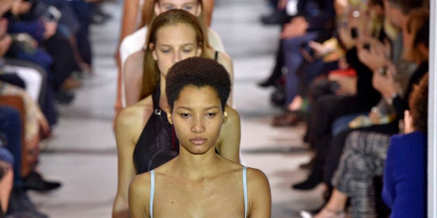 PARIS, FRANCE - OCTOBER 01: (BRAZIL OUT, NEW YORK TIMES OUT, UK VOGUE OUT) Lineisy Montero walks the runway during the Paco Rabanna Ready to Wear show as part of the Paris Fashion Week Womenswear Spring/Summer 2016 on October 1, 2015 in Paris, France. (Photo by Victor VIRGILE/Gamma-Rapho via Getty Images)