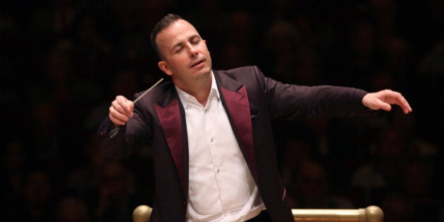 The Philadelphia Orchestra performing at Carnegie Hall on Thursday night, May 14, 2015.This image:Yannick Nezet-Seguin leading the Philadelphia Orchestra in Rachmaninoff's 'Symphony No. 3.'(Photo by Hiroyuki Ito/Getty Images)