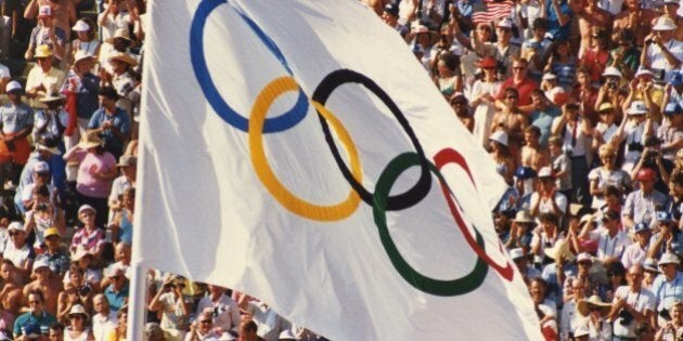 1988 SUMMER OLYMPIC GAMES -- Pictured: The Olympic Flag in Seoul, South Korea -- Photo by: NBCU Photo Bank