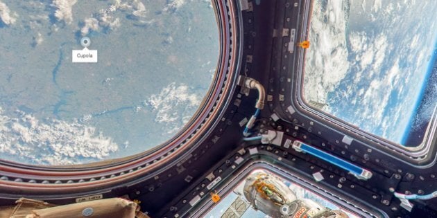 Une vue de la Cupola, l'observatoire de la Station spatiale internationale. Photo : Google