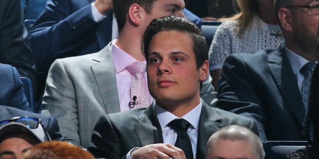 BUFFALO, NY - JUNE 24: Auston Matthews looks on during round one of the 2016 NHL Draft on June 24, 2016 in Buffalo, New York. (Photo by Bruce Bennett/Getty Images)