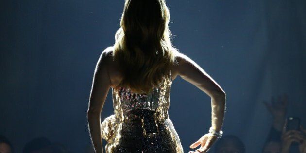 LAS VEGAS, NEVADA - MAY 22: Celine Dion is seen on stage during the 2016 Billboard Music Awards held at the T-Mobile Arena on May 22, 2016 in Las Vegas, Nevada. (Photo by JB Lacroix/WireImage)