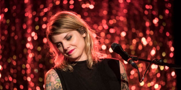 BARCELONA, SPAIN - NOVEMBER 13: Coeur de Pirate performs in concert at sala Bikini on November 13, 2016 in Barcelona, Spain. (Photo by Xavi Torrent/Redferns)